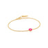 Neon Pink Enamel Disc Gold Bracelet